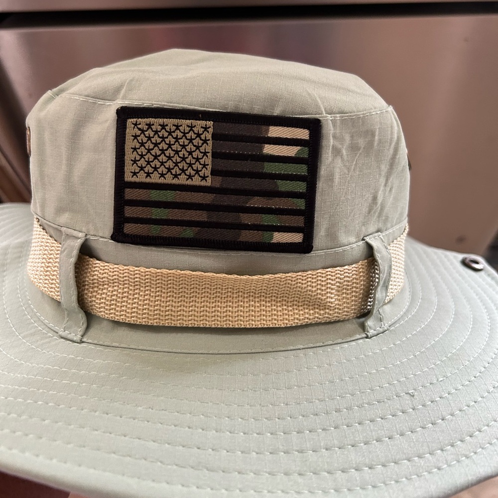 Custom Green Bucket Hat With Flag Patch - image 1